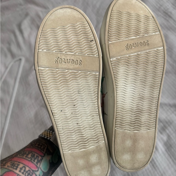 Soludos White Sneakers with Green Floral Design - Picture 4 of 7